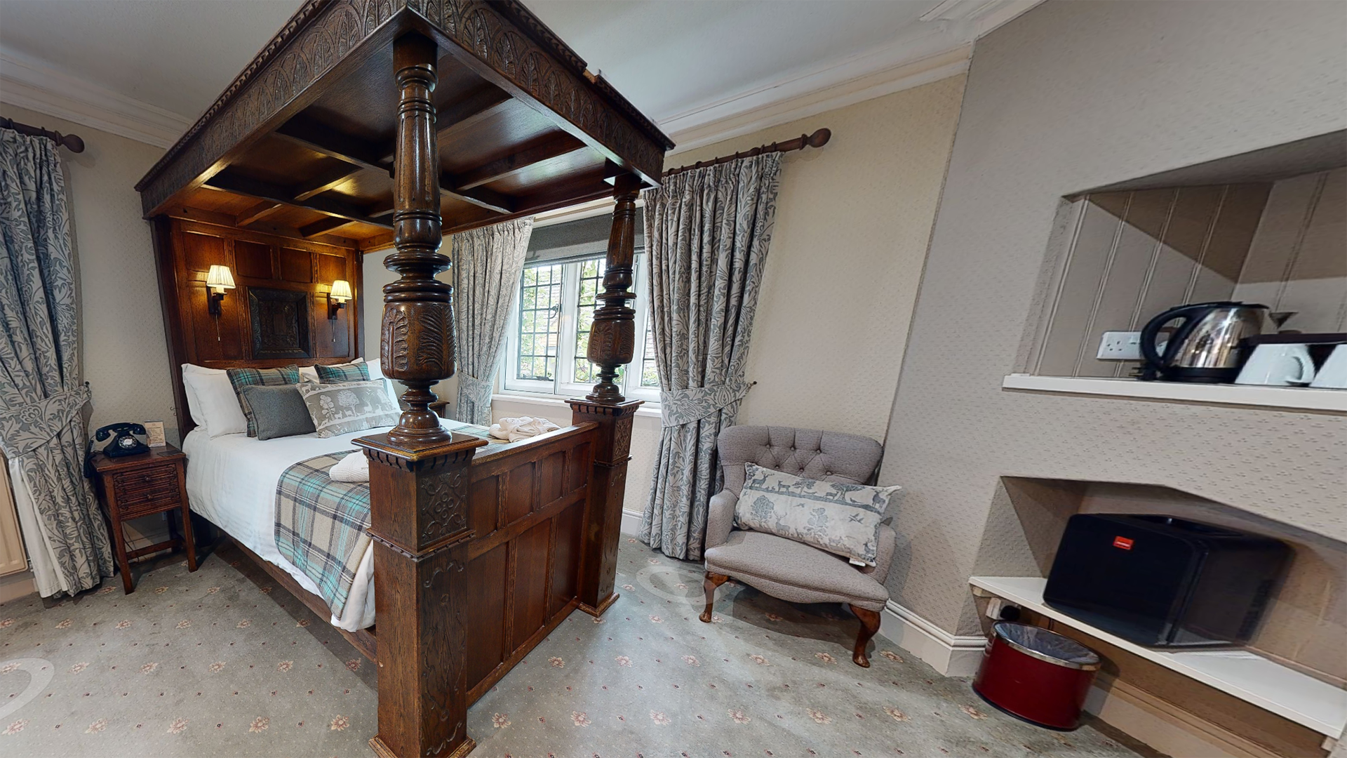 before and after bedroom suite at the stone house hotel
