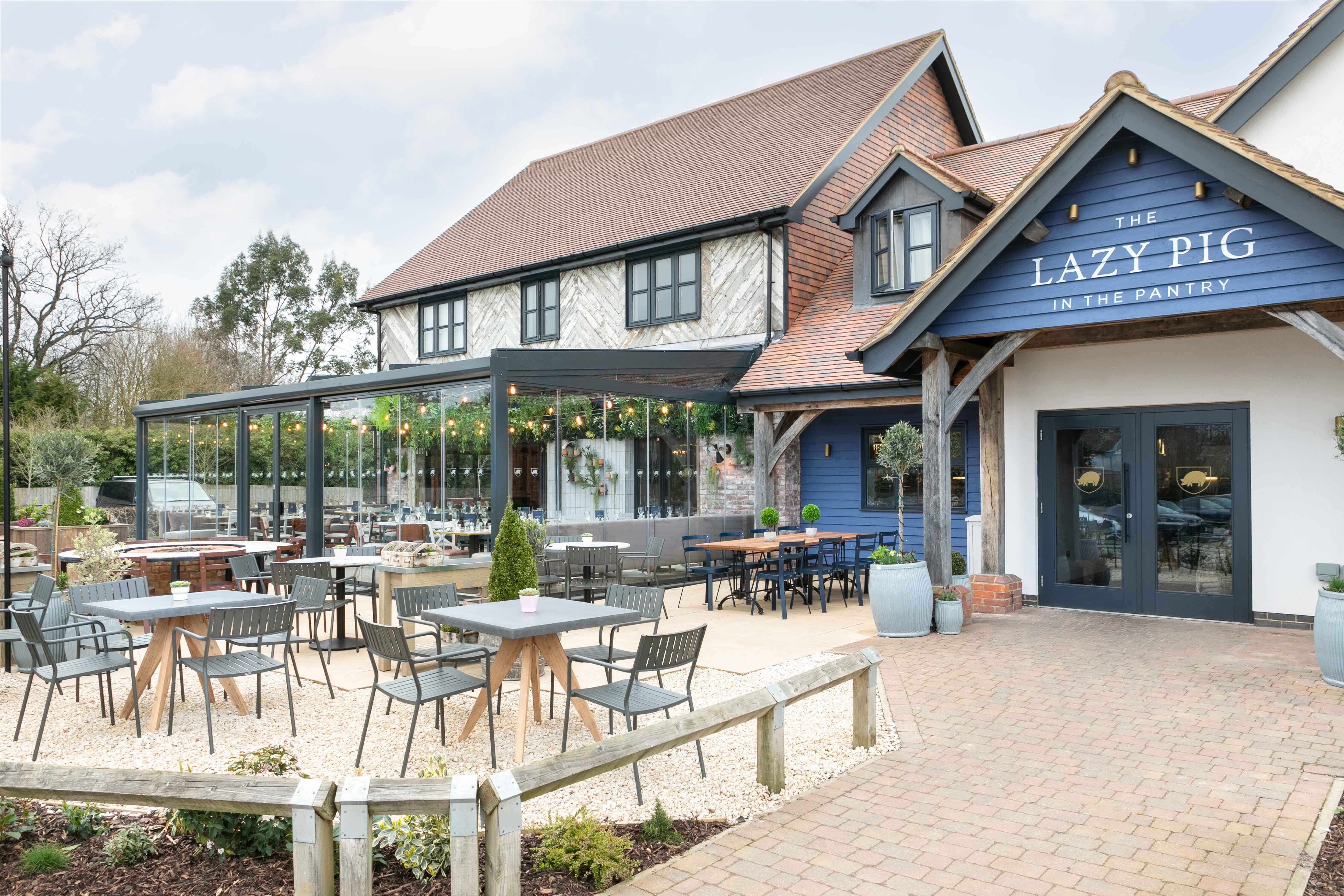 garden area at restaurant 