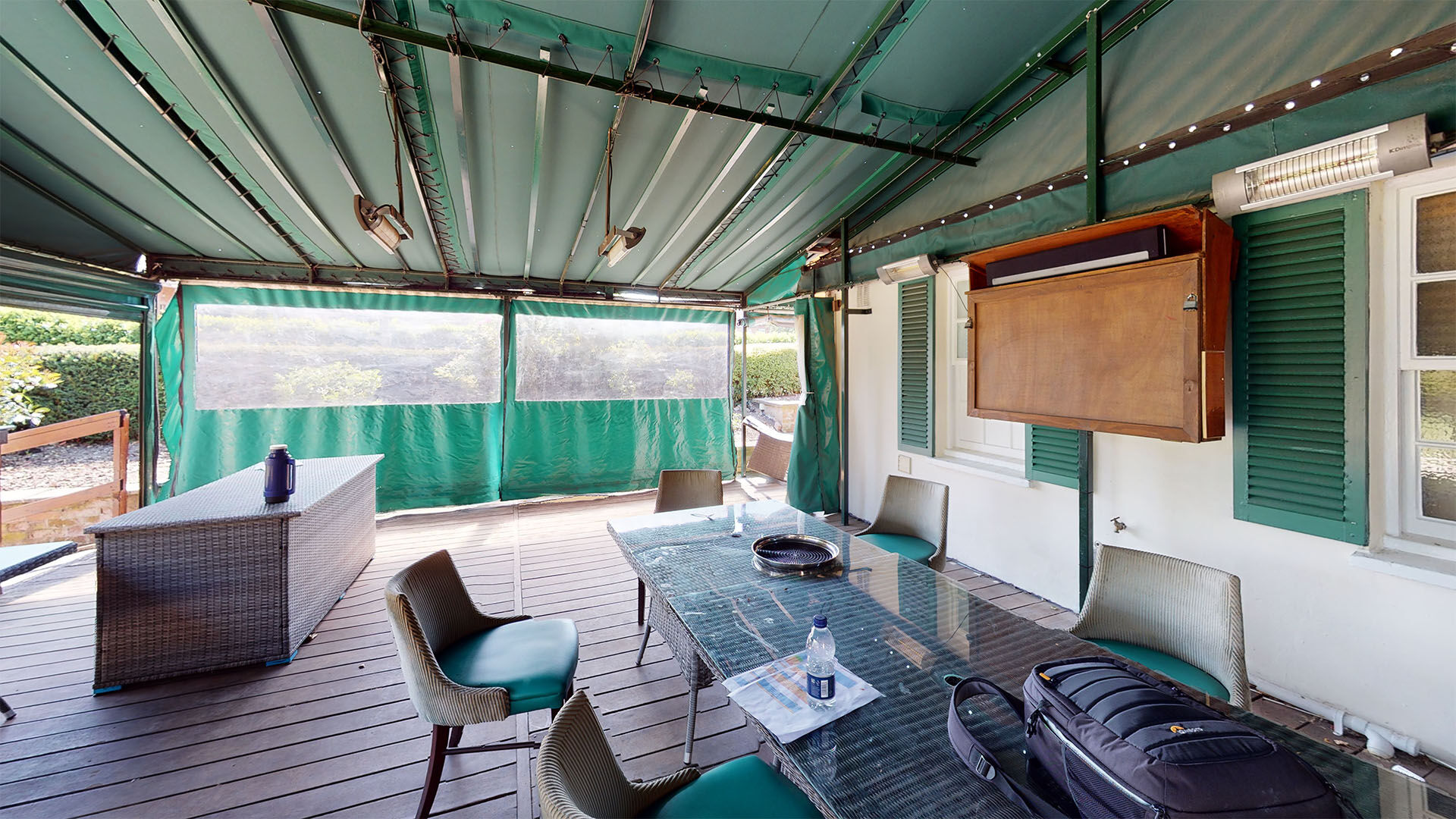 Before and after of garden room pub refurbishment 