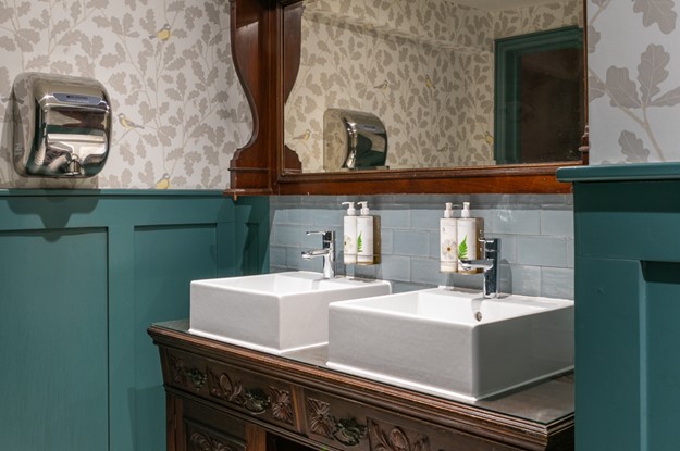 A bathroom at The Castle Inn