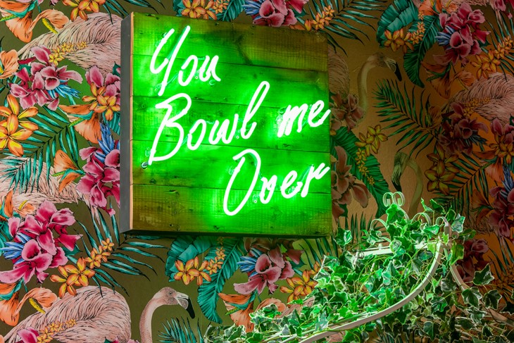 you bowl me over neon sign