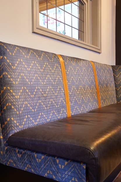 fixed seating in leather