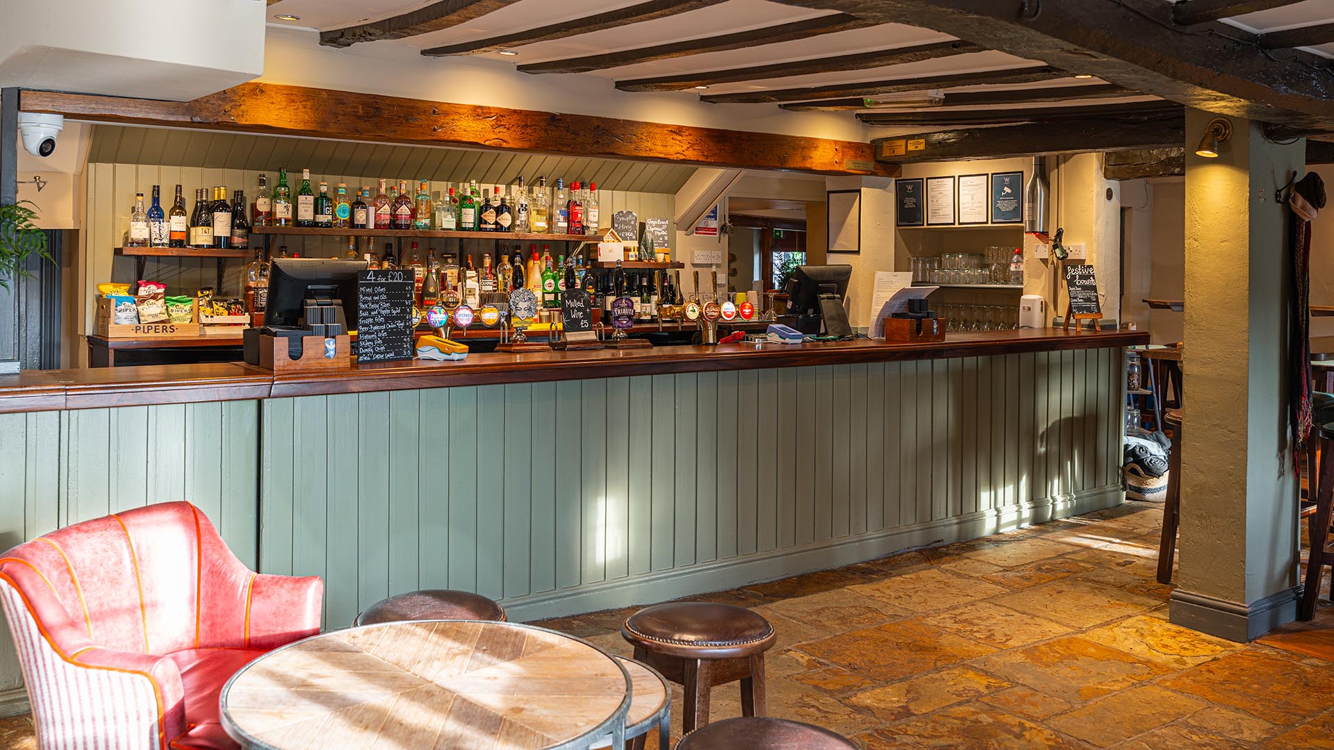 The Swan inn bar before and after photo