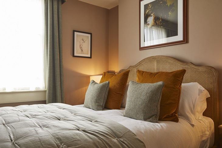 neutral bedroom at broad street townhouse