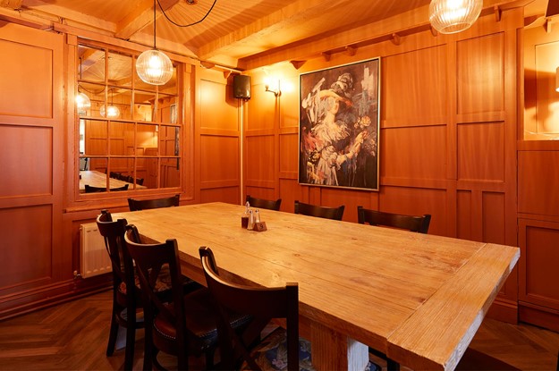wood panelled meeting room