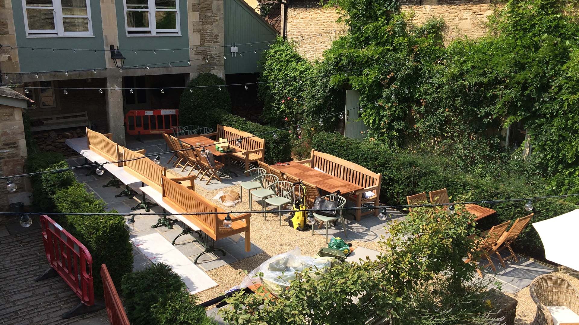 The Methuen Arms Garden after their refurbishment