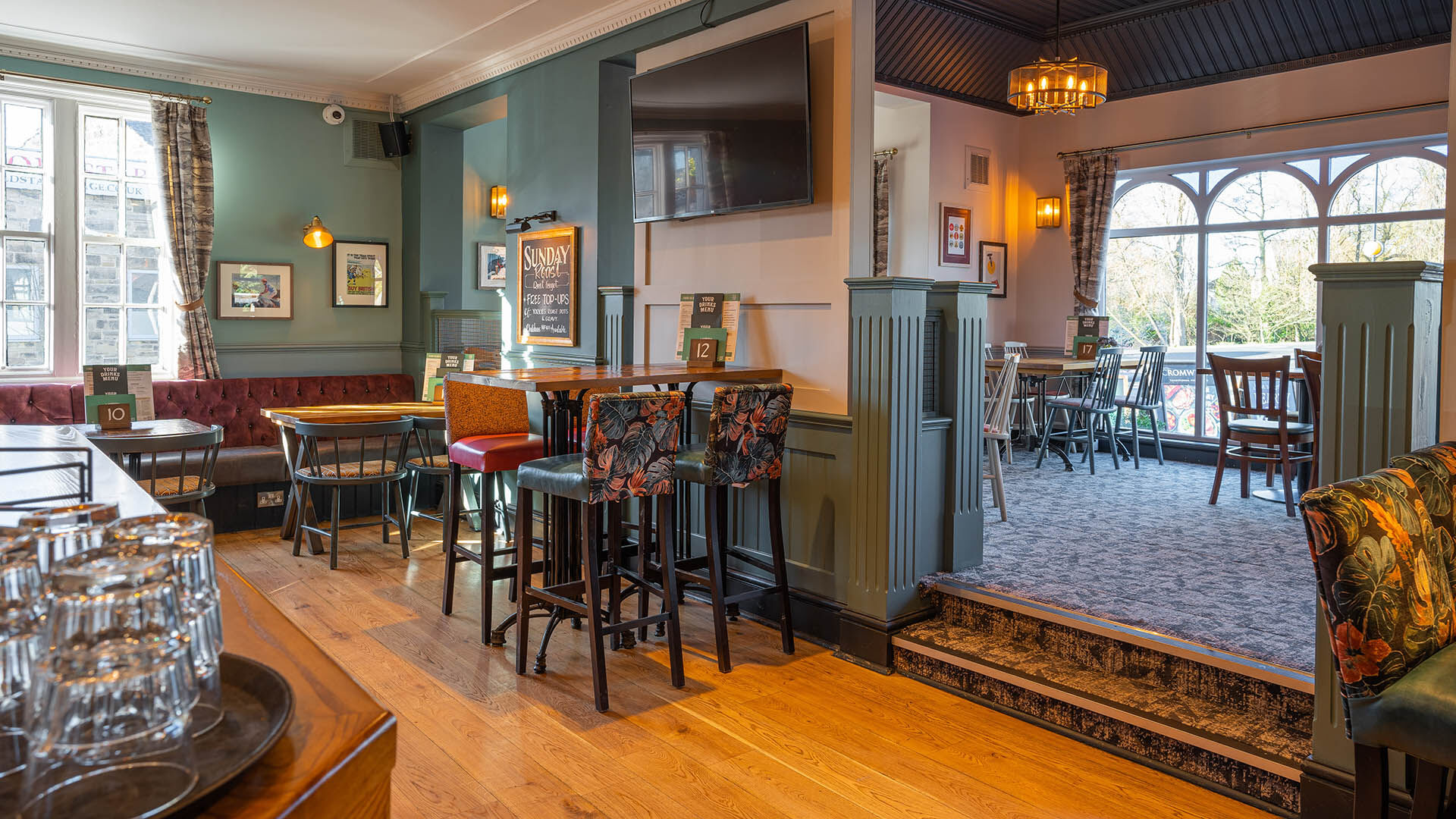 before and after of pub restaurant area