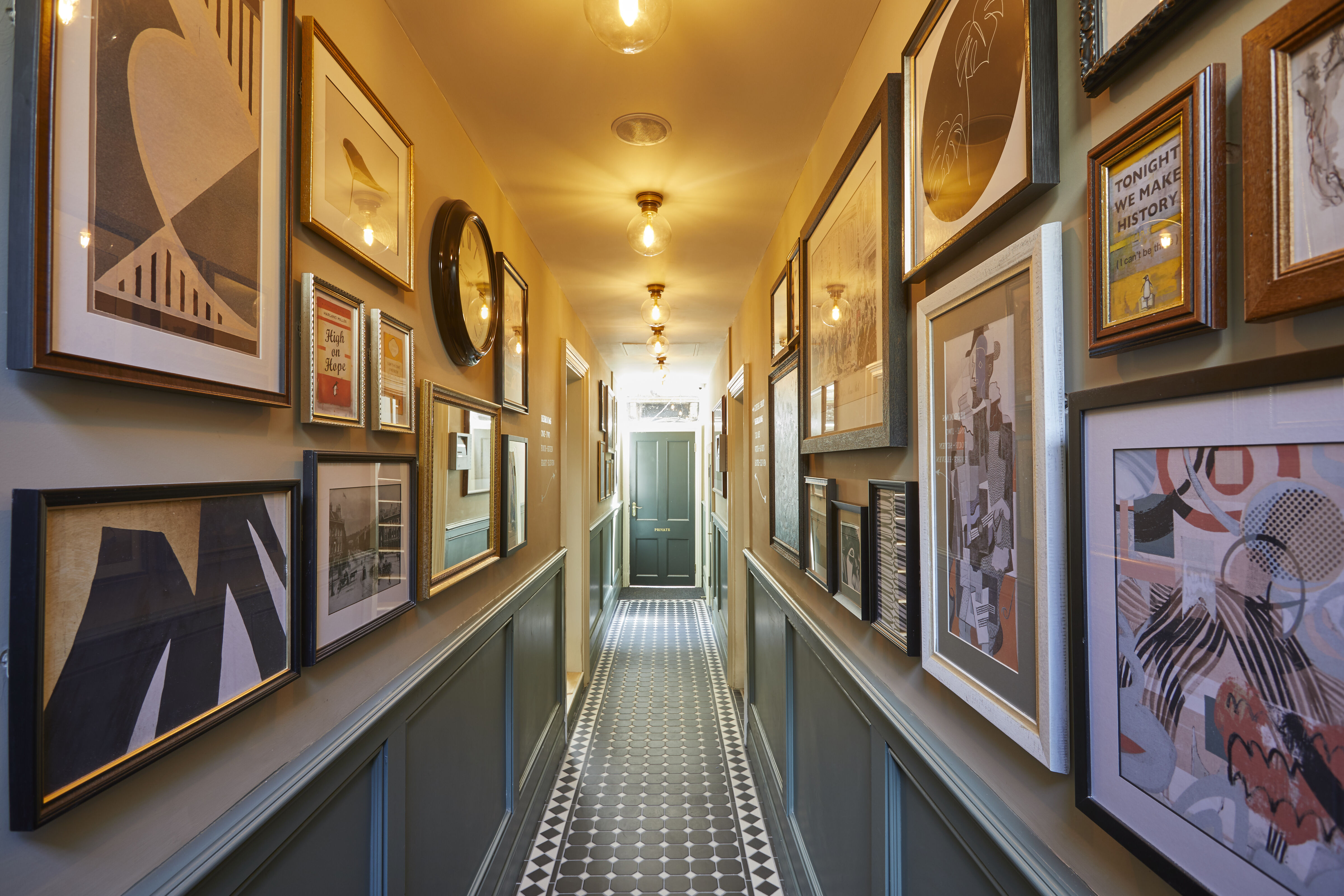 Corridor with photo wall