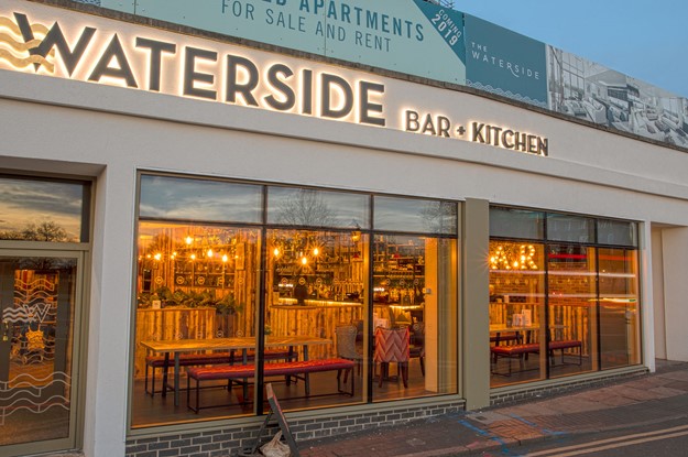 The front of The Waterside Bar and Kitchen