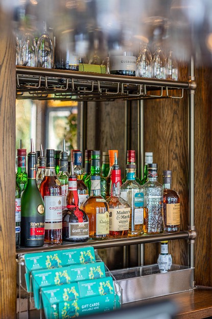 The Crown Back bar with spirits