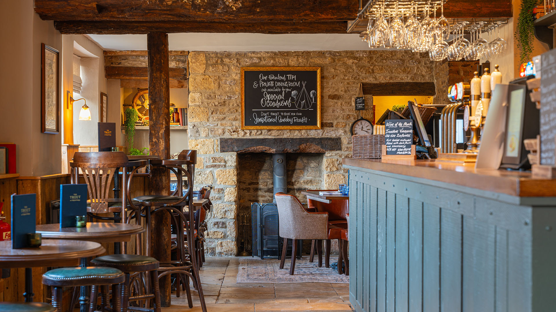 The Trout Inn before and after