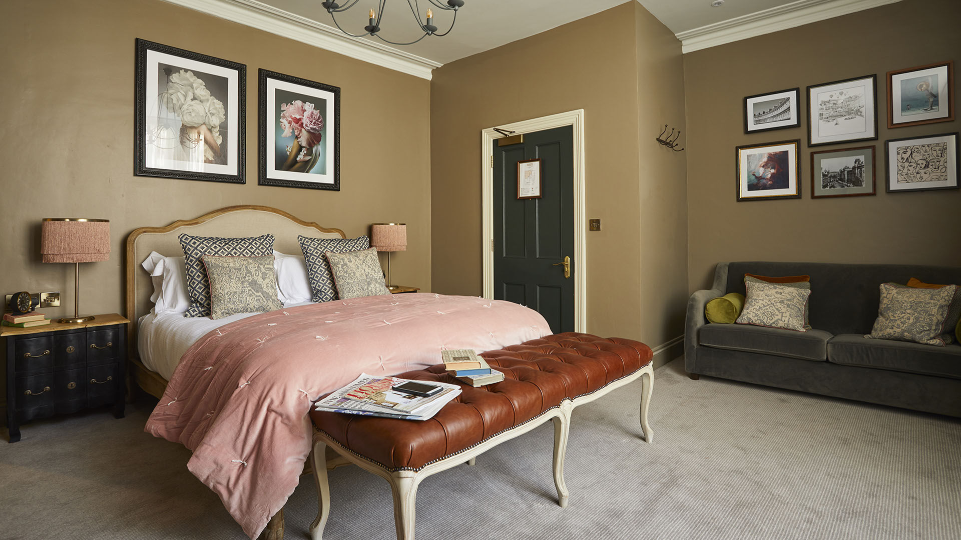 Luxurious bedroom at a hotel in bath with great interior design