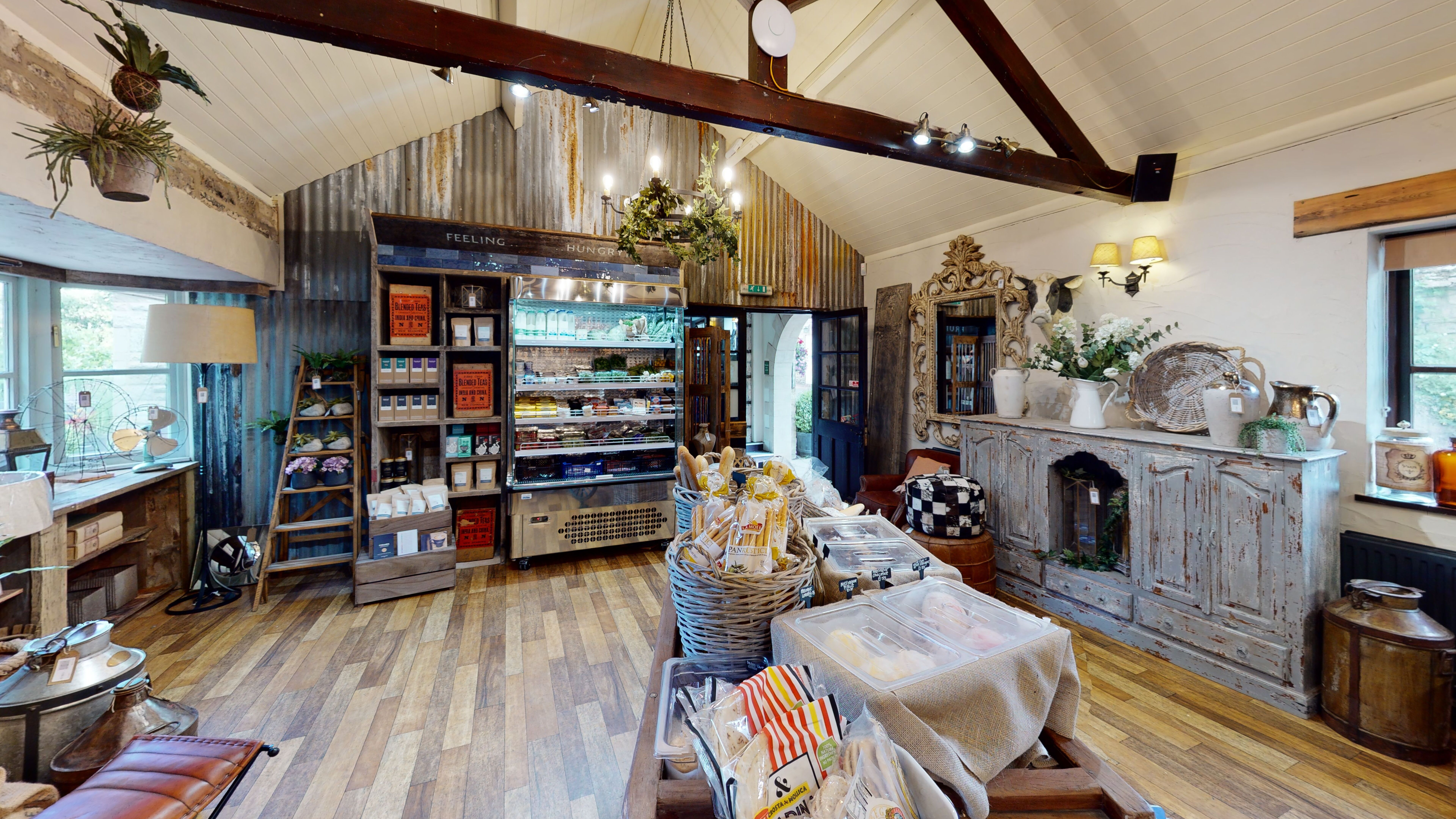 Green dragon shop furniture and food display