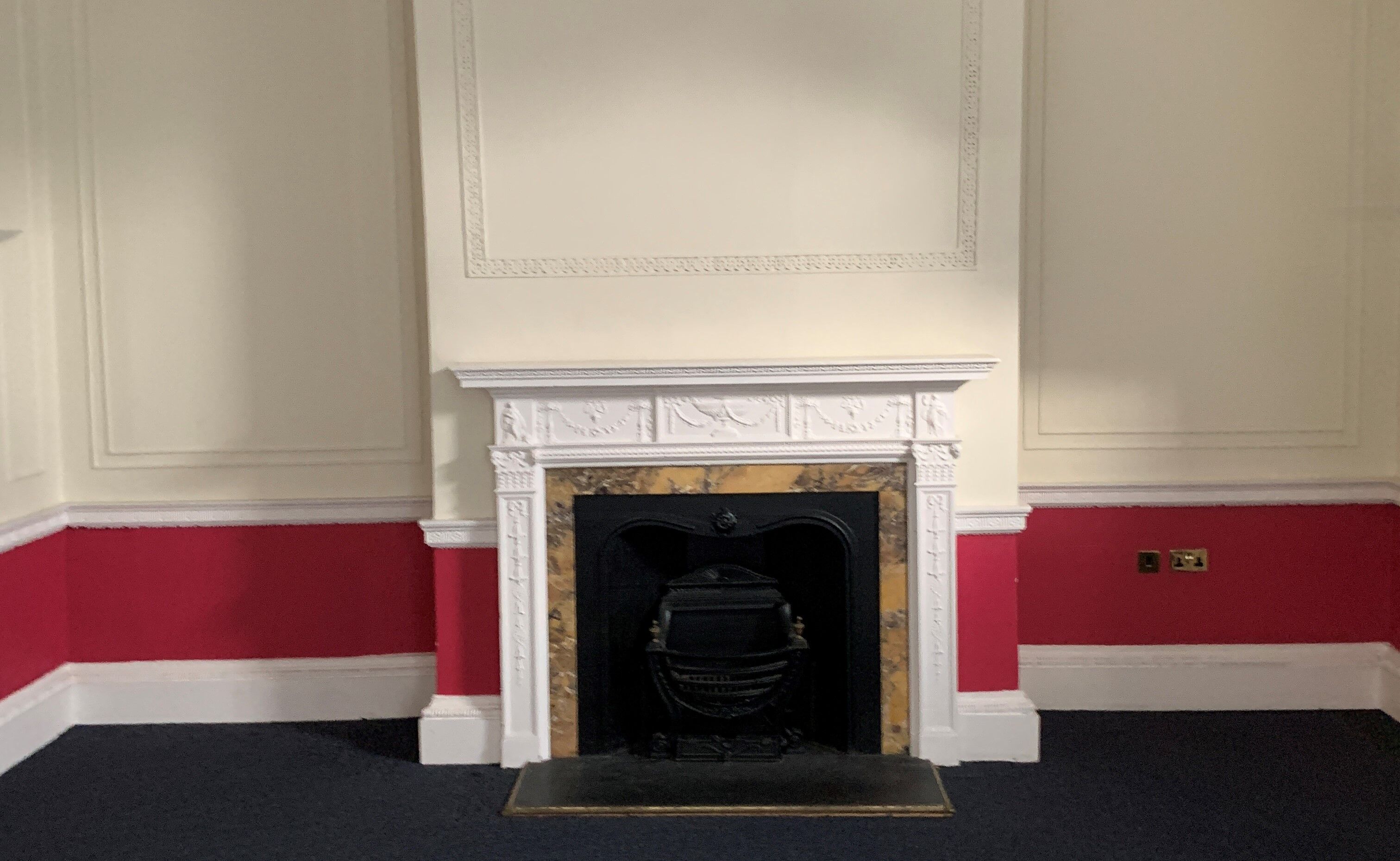 before and after of dining room at saint and sinner