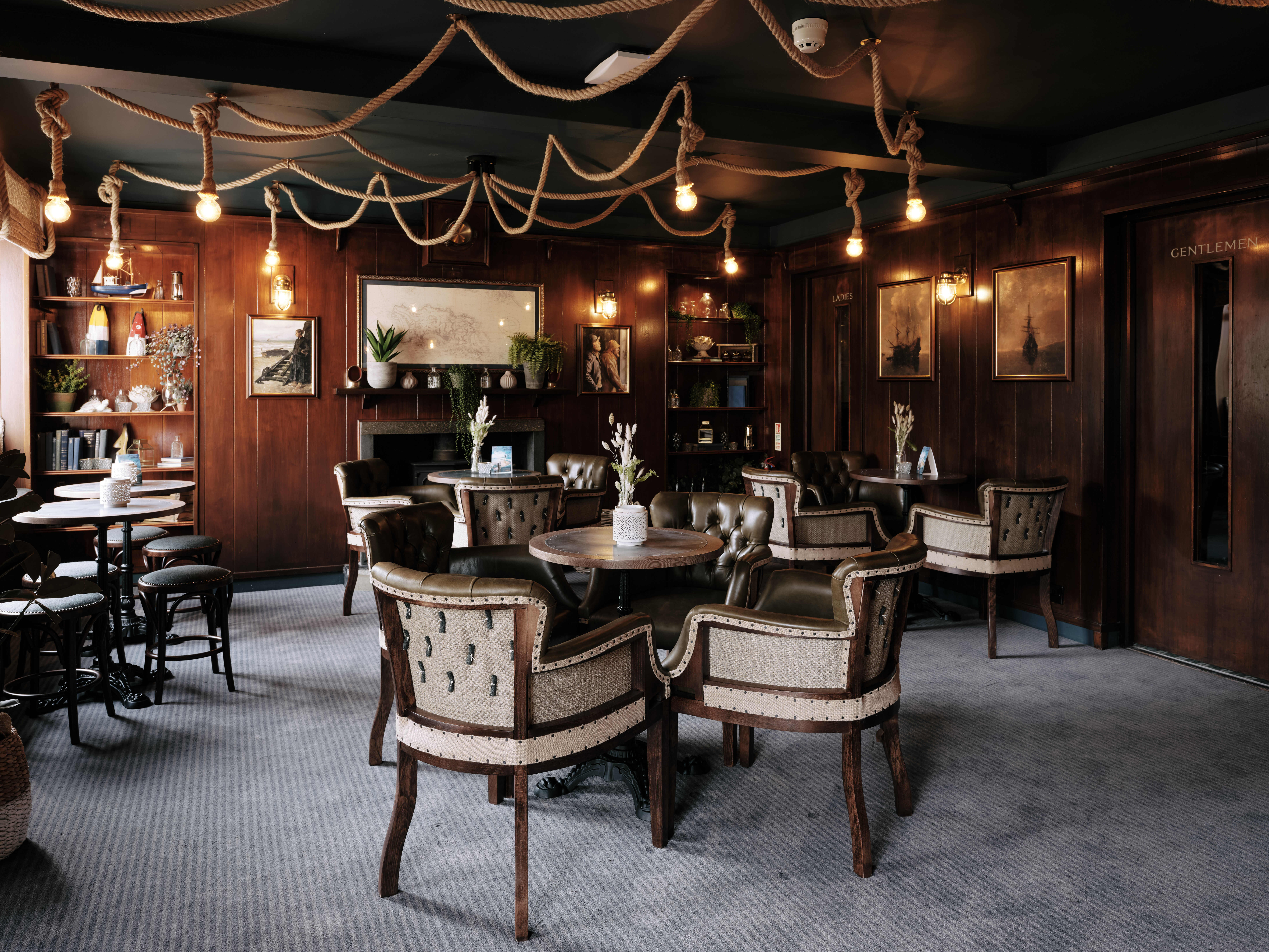 dining area with fire place