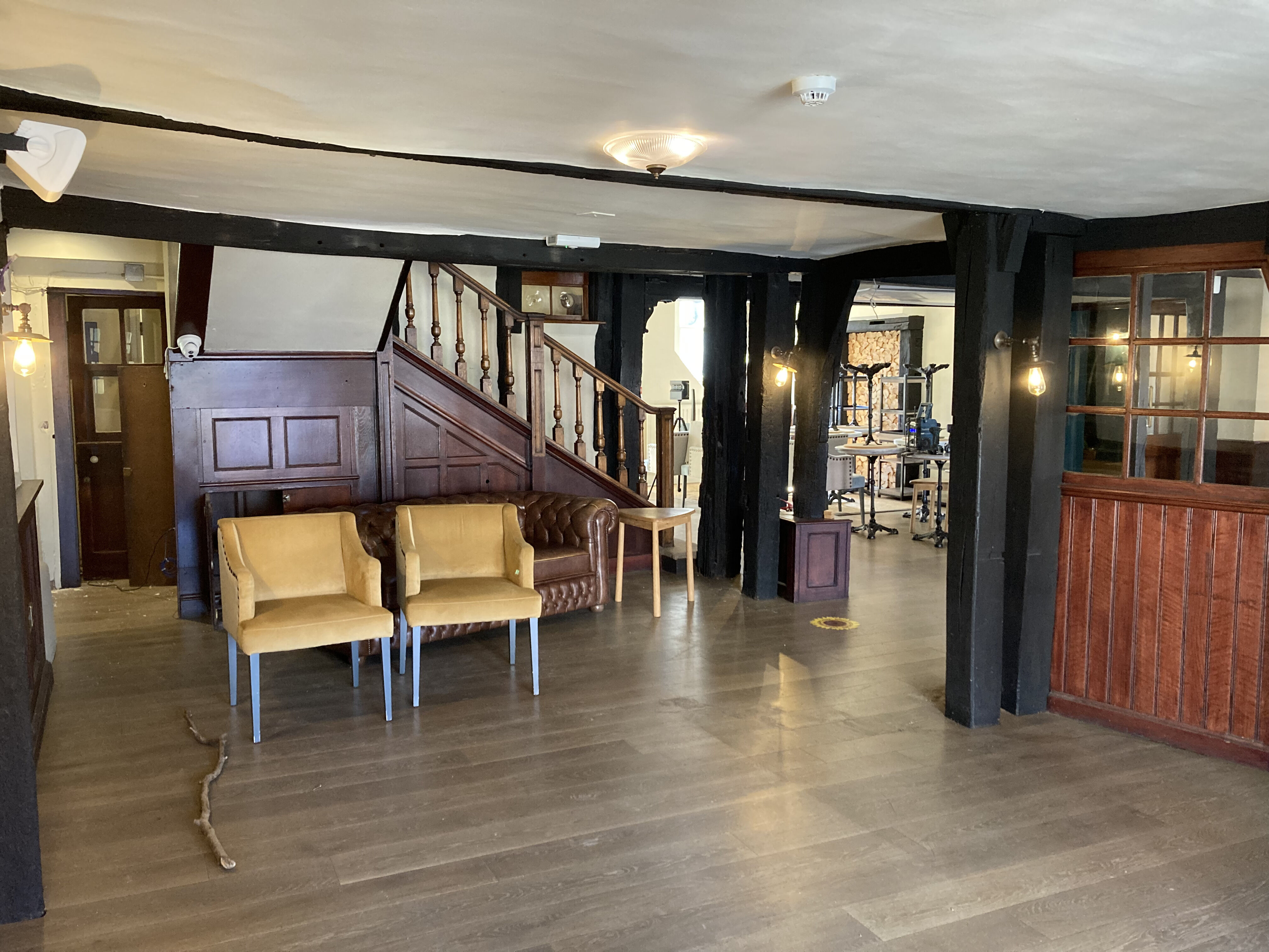 before and after of bar at white horse dorking