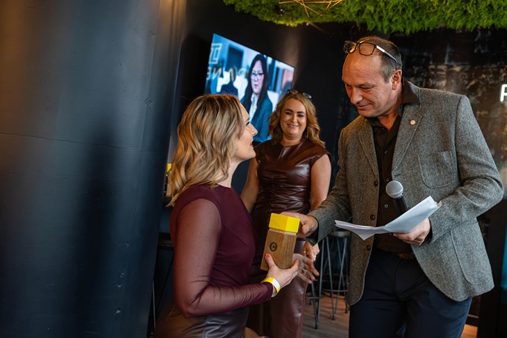 Jess our designer accepting her award