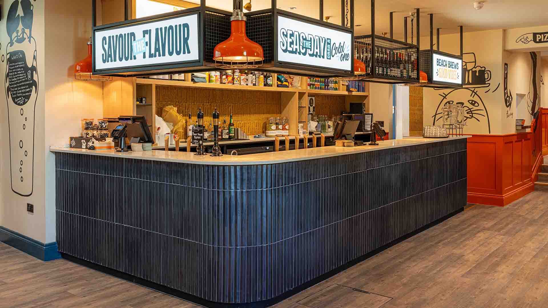 before and after of harbour beer house bar front