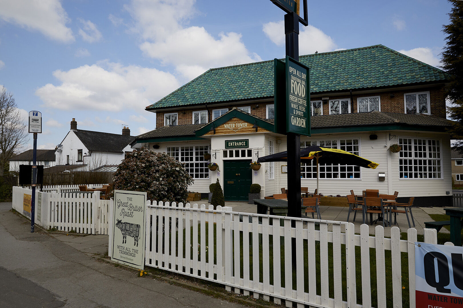 The water tower Sheffield entrance to the pub