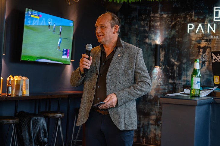 Richard giving his speech