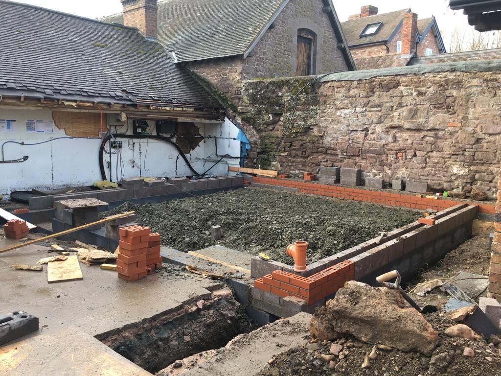 Ground works on a hotel to extend the site