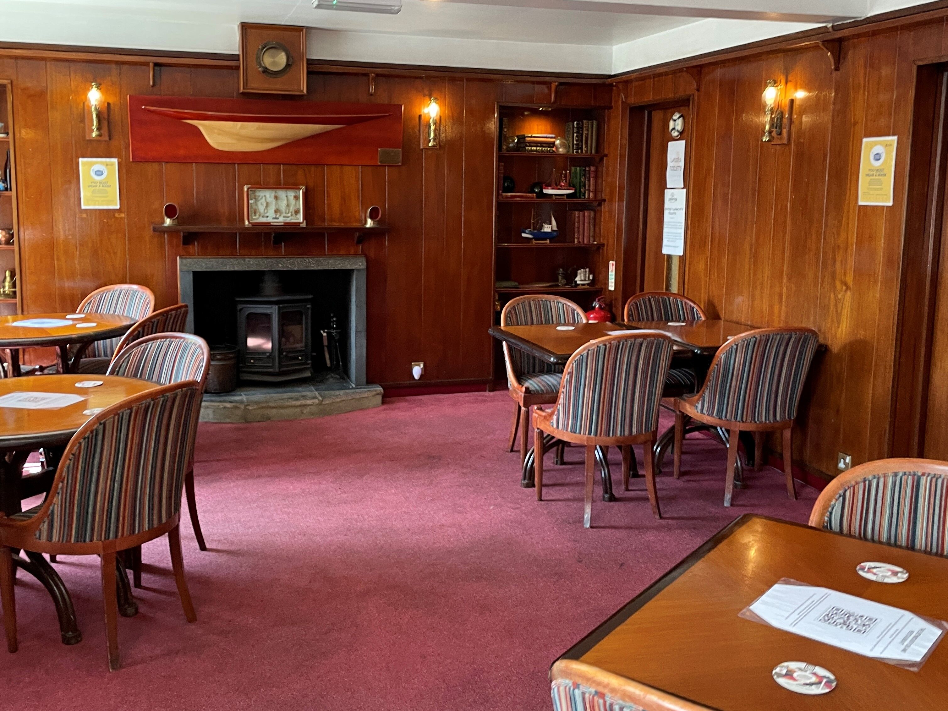 dining area with fire place