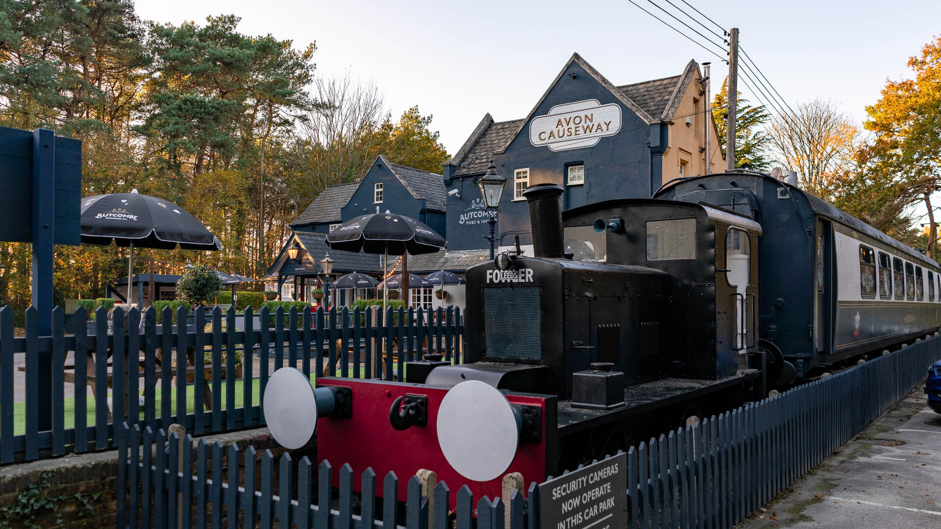A converted railway cart pub