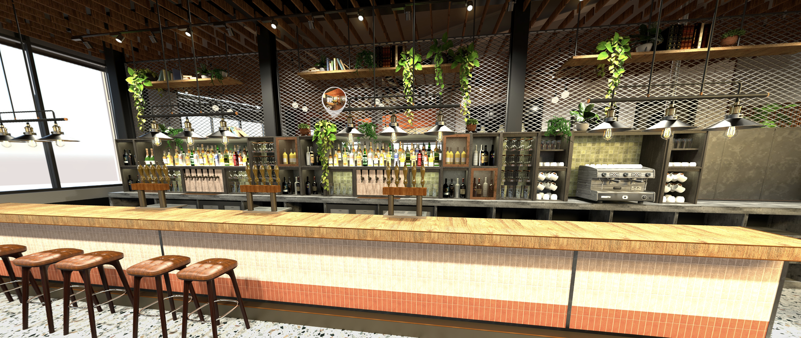 3d Visual of a bar in London